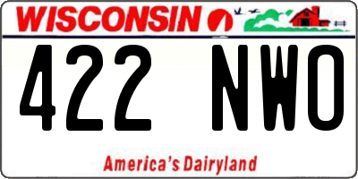WI license plate 422NWO