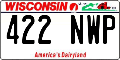WI license plate 422NWP
