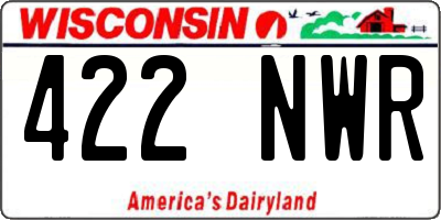 WI license plate 422NWR