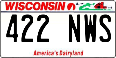 WI license plate 422NWS
