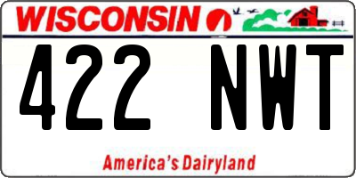 WI license plate 422NWT