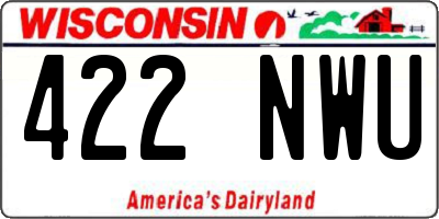 WI license plate 422NWU