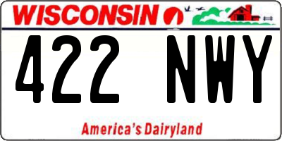 WI license plate 422NWY