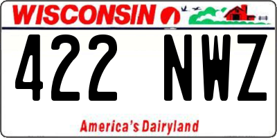 WI license plate 422NWZ