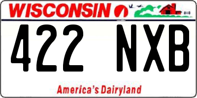 WI license plate 422NXB