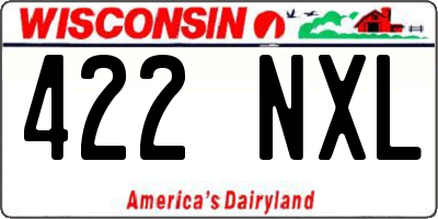WI license plate 422NXL