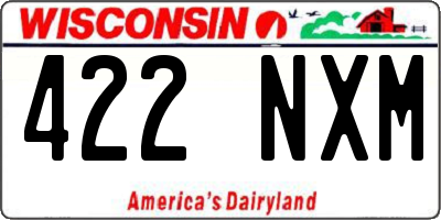 WI license plate 422NXM