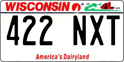 WI license plate 422NXT