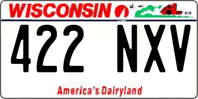 WI license plate 422NXV