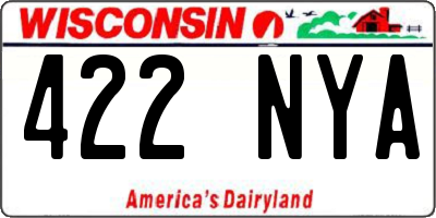 WI license plate 422NYA