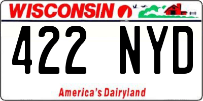 WI license plate 422NYD