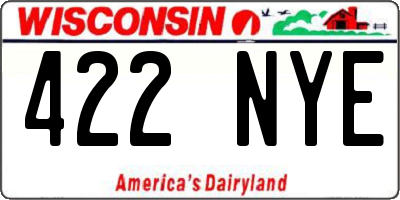 WI license plate 422NYE