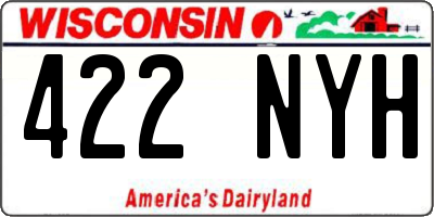 WI license plate 422NYH