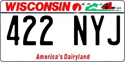 WI license plate 422NYJ