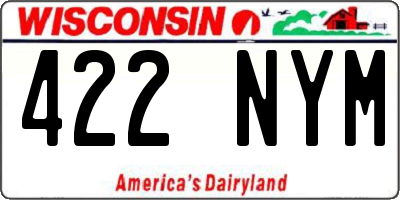 WI license plate 422NYM