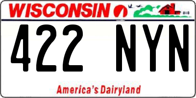 WI license plate 422NYN