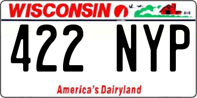 WI license plate 422NYP