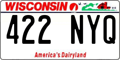 WI license plate 422NYQ