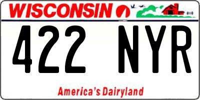 WI license plate 422NYR
