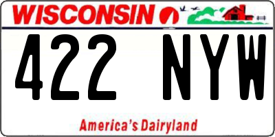 WI license plate 422NYW