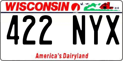 WI license plate 422NYX