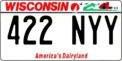 WI license plate 422NYY