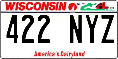 WI license plate 422NYZ
