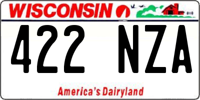 WI license plate 422NZA