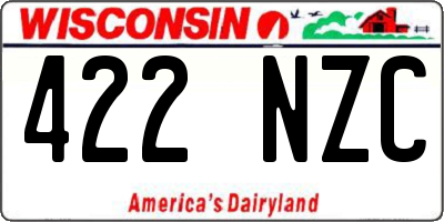 WI license plate 422NZC