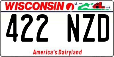 WI license plate 422NZD