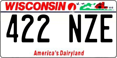 WI license plate 422NZE