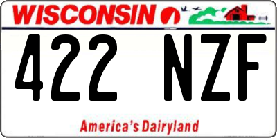 WI license plate 422NZF