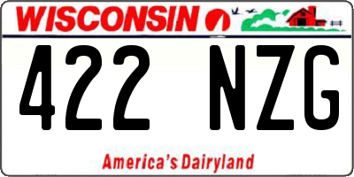 WI license plate 422NZG