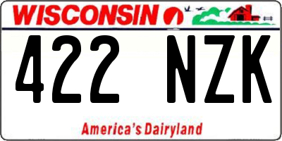 WI license plate 422NZK