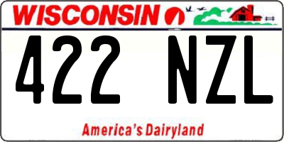 WI license plate 422NZL