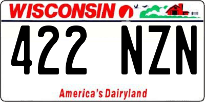 WI license plate 422NZN