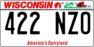 WI license plate 422NZO
