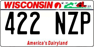 WI license plate 422NZP
