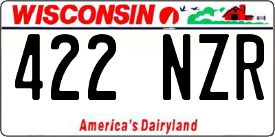 WI license plate 422NZR