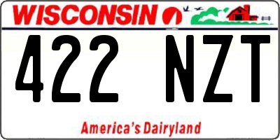 WI license plate 422NZT