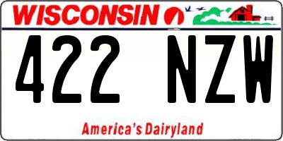 WI license plate 422NZW