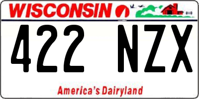 WI license plate 422NZX