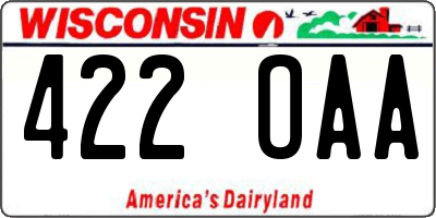 WI license plate 422OAA