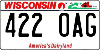 WI license plate 422OAG
