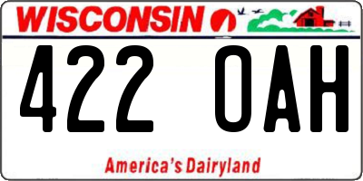 WI license plate 422OAH