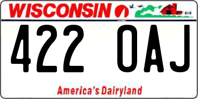 WI license plate 422OAJ