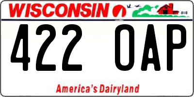 WI license plate 422OAP