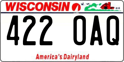 WI license plate 422OAQ