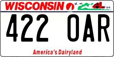 WI license plate 422OAR