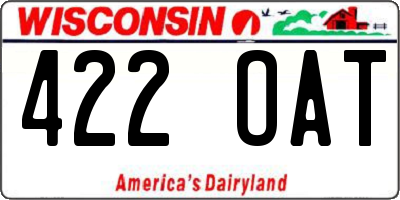 WI license plate 422OAT